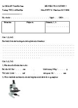 Đề kiểm tra cuối học kỳ I môn Vật lí Lớp 6 - Năm học 2019-2020 - Trường THCS xã Hòa Hậu